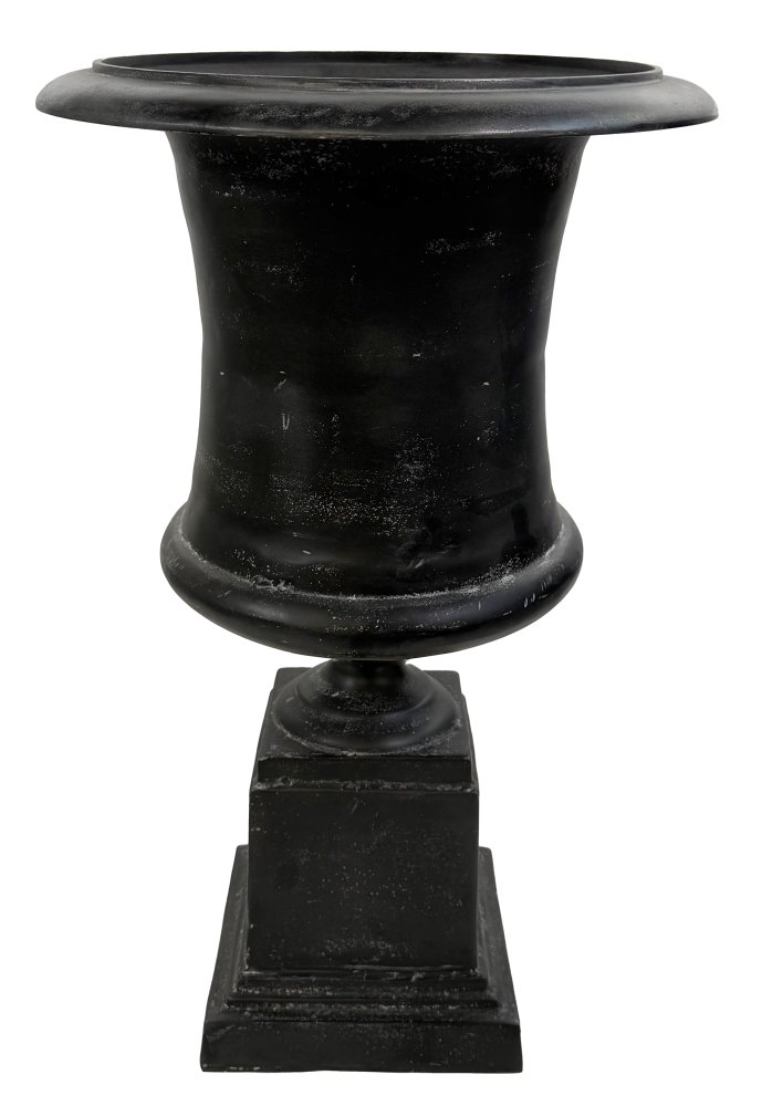 Металлическая урна на подставку, черный камень, диаметр 57 см, высота 95 см