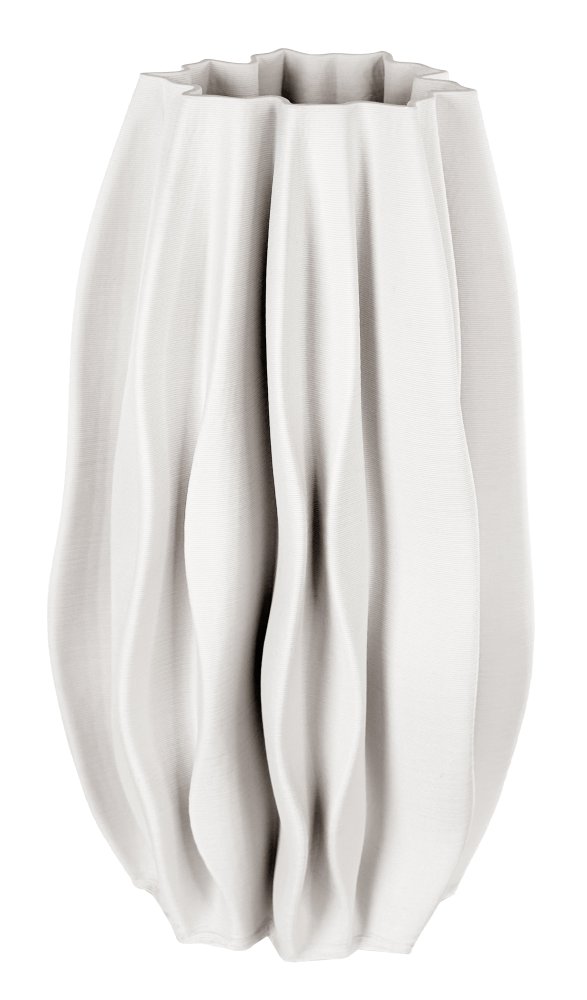 Керамическая складная ваза с принтом, кремовая, высота 36 см