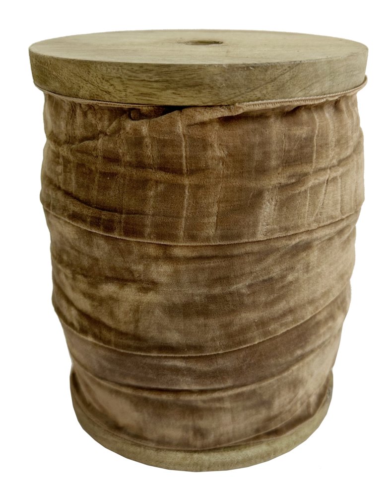 Лента бархатная 50 мм на катушке светло-коричневая 25 м