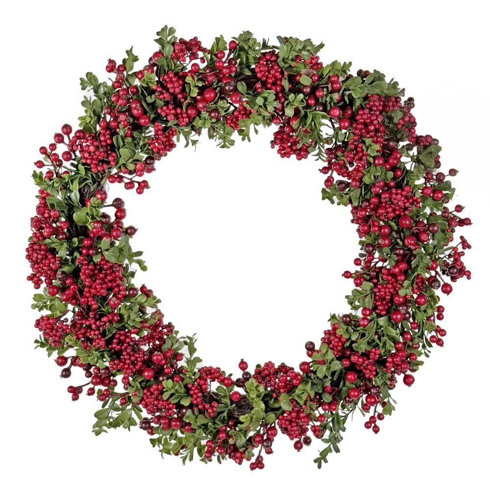 Венок из ягод с зеленью 60 см