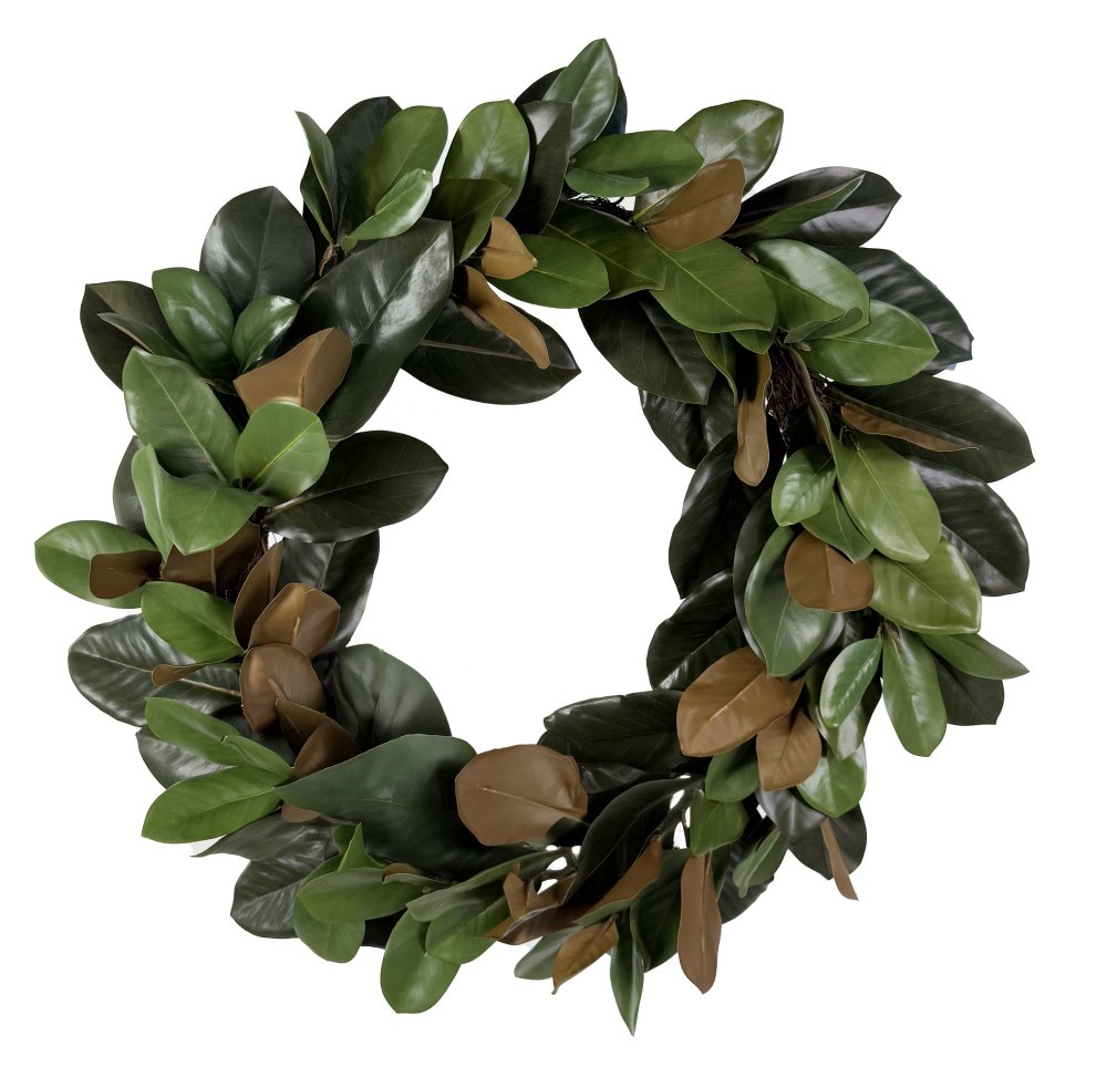 Венок из магнолии зеленый 80 см