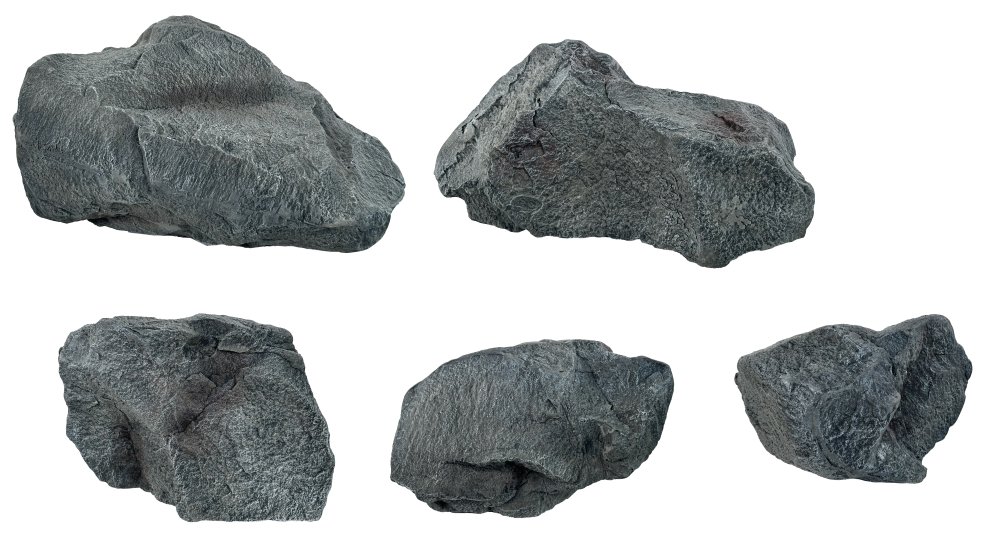 Комплект из искусственного камня 5 серых 30-70 см