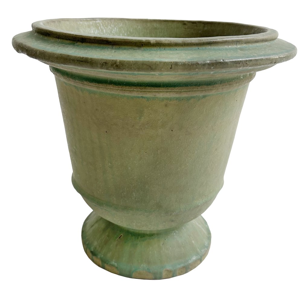 Керамическая урна зеленая, диаметр 43, высота 41 см.