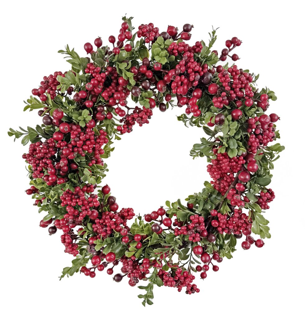 Венок из ягод с зеленью 45 см