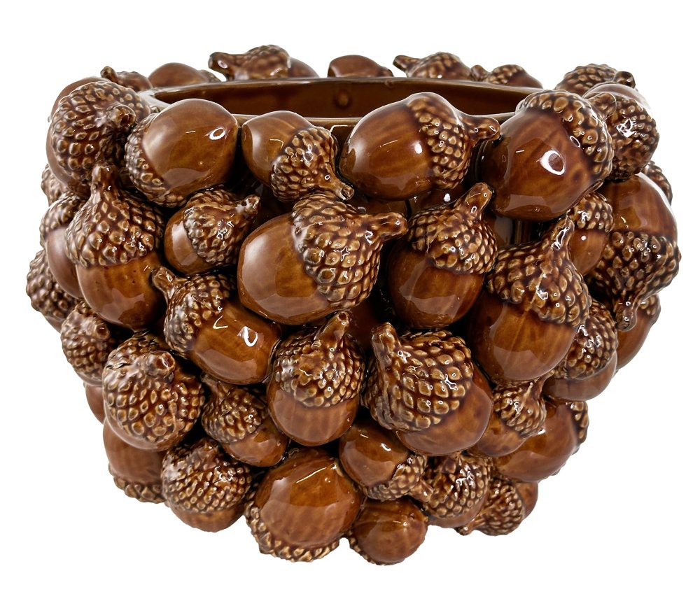 Керамический горшок для желудей, коричневый, диаметр 27 см, высота 20 см