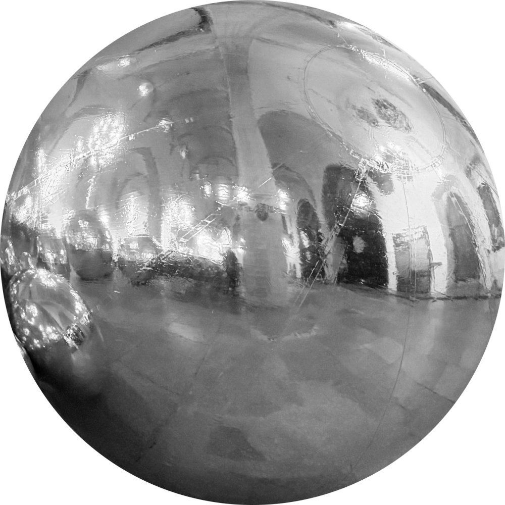 Надувной шар из ПВХ, блестящий серебристый, 400 см