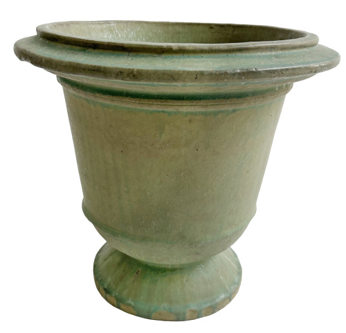 Керамическая урна зеленая, диаметр 43, высота 41 см.