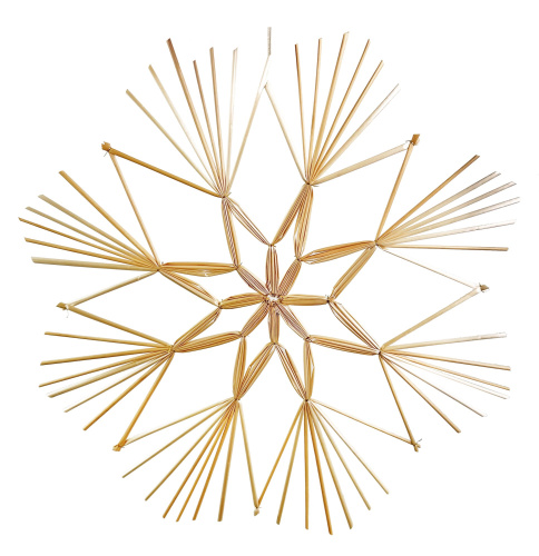 Соломенная снежинка натуральная 42 см