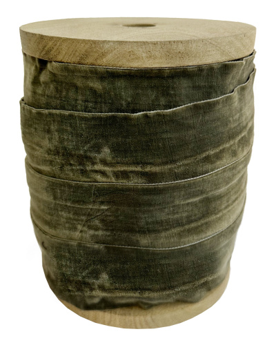 Лента бархатная 50 мм на катушке оливкового цвета 25м