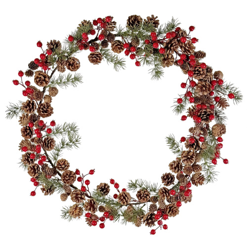 Венок из шишек и ягод 70 см