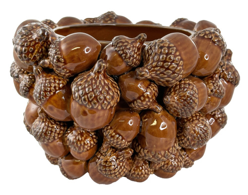 Керамический горшок для желудей, коричневый, диаметр 22 см, высота 15 см
