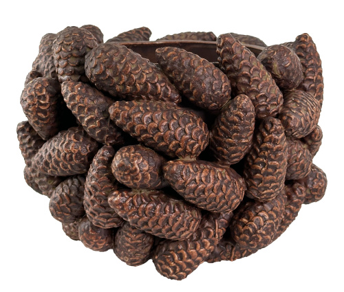 Керамический горшок для еловой шишки коричнево-зеленый, диаметр 28, высота 20 см.