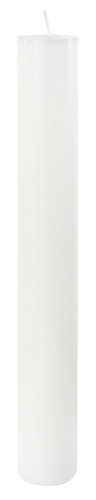 Свеча цилиндрическая стеариновая белая, диаметр 38 мм, высота 30 см.