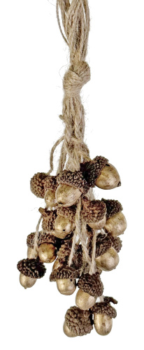 Связка желудей x 25, украшение золотое, 18 см