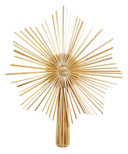 Верхушка для ёлки из соломы, натуральная, 30 см