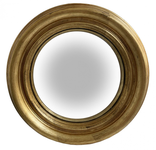 Выпуклое зеркало в старинной золотой оправе, диаметр 36 см.