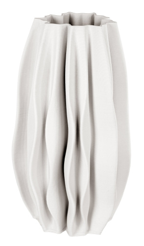 Керамическая складная ваза с принтом, кремовая, высота 36 см